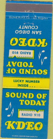 Matchbook Cover - DKEO San Diego County  Radio