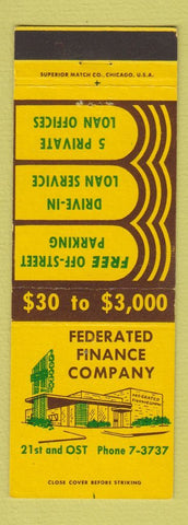Matchbook Cover - Federated Finance Company