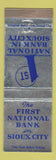 Matchbook Cover - 1st National Bank Sioux City IA WEAR