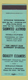 Matchbook Cover - Quality Cleaners Muskegon MI