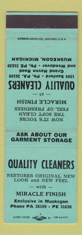 Matchbook Cover - Quality Cleaners Muskegon MI