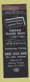 Matchbook Cover - Sunset Beach Motel Lake Jackson Sebring FL