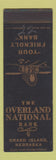 Matchbook Cover - Overland National Bank Grand Island NE SAMPLE