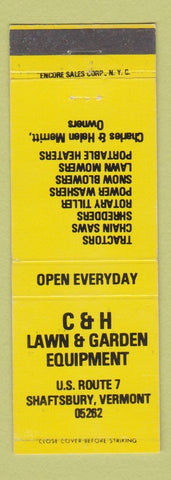 Matchbook Cover - C&H Lawn Garden Equipment Shraftsbury VT