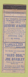 Matchbook Cover - Hard Coal Joe Bradley Mount Carmel PA WEAR MISPRINT