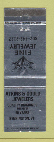 Matchbook Cover - Atkins & Gould Jewelers Bennington VT