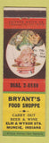 Matchbook Cover - Bryant's Food Shoppe Muncie IN