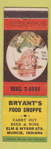Matchbook Cover - Bryant's Food Shoppe Muncie IN