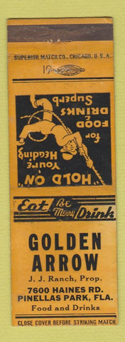 Matchbook Cover - Golden Arrow Pinellas Park FL