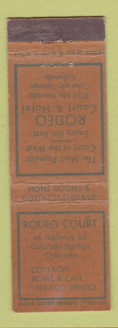 Matchbook Cover - Rodeo Court Motel Colorado Springs WEAR