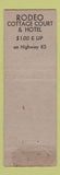 Matchbook Cover - Rodeo Court Motel Colorado Springs WEAR