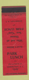 Matchbook Cover - Park Lunch Schenectady NY WEAR
