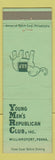 Matchbook Cover - Young Men's Republican Club Williamsport PA