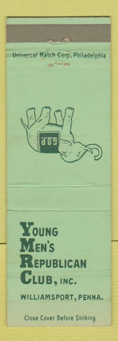 Matchbook Cover - Young Men's Republican Club Williamsport PA