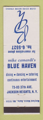 Matchbook Cover - Mike Camardi's Blue Haven Jackson Heights NY