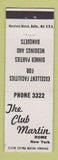 Matchbook Cover - The Club Martin Rome NY WEAR