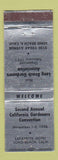 Matchbook Cover - California Gardeners Convention Long Beach CA 1958 girlie WEAR