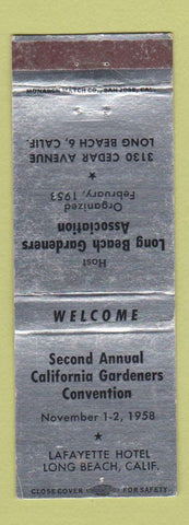 Matchbook Cover - California Gardeners Convention Long Beach CA 1958 girlie WEAR