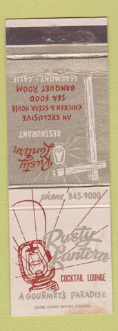 Matchbook Cover - Rusty Lantern Beaumont CA restaurant