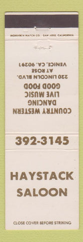 Matchbook Cover - Haystack Saloon Venice CA