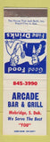 Matchbook Cover - Arcade Bar Grill Mobridge SD
