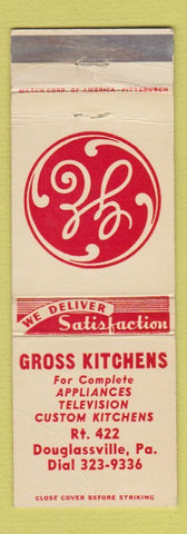 Matchbook Cover - Gross Kitchens TV GE Appliances Douglassville PA WEAR