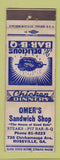 Matchbook Cover - Omer's Sandwich Shop Rossville GA BBQ WEAR