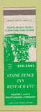 Matchbook Cover - Stone Fence Inn Restaurant Brattleboro VT