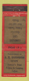 Matchbook Cover - AH Richardson Estate WEAR
