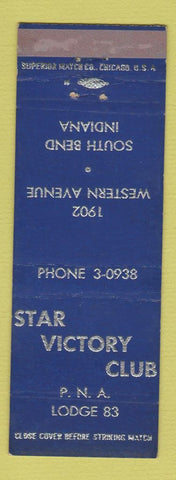 Matchbook Cover - Star Victory Club South Bend IN WEAR