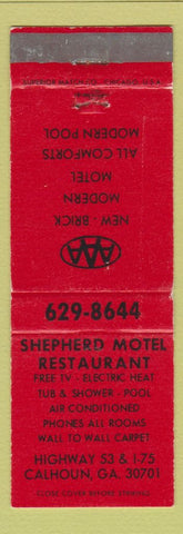 Matchbook Cover - Shepherd Motel Restaurant Calhoun GA