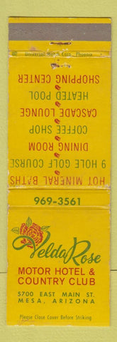 Matchbook Cover - Velda Rose Motor Hotel Country Club Mesa AZ WEAR
