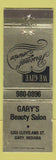 Matchbook Cover - Gary's Beauty Salon Gary IN WEAR