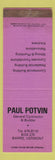 Matchbook Cover - Paul Potvin Contractor Barre VT WEAR SAMPLE