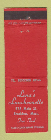 Matchbook Cover - Lena's Luncheonette Brockton MA DD Bean WEAR