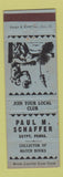 Matchbook Cover - Paul Schaffer Match Collector Egypt PA