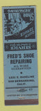 Matchbook Cover - Fred's Shoe Repair San Bernardino CA