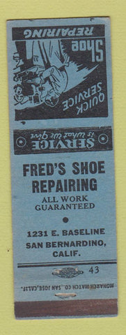 Matchbook Cover - Fred's Shoe Repair San Bernardino CA
