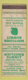 Matchbook Cover - Whitcomb Summit North Adams MA WORN