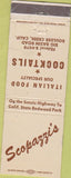 Matchbook Cover - Scopazzi's Italian Food Boulder Creek CA