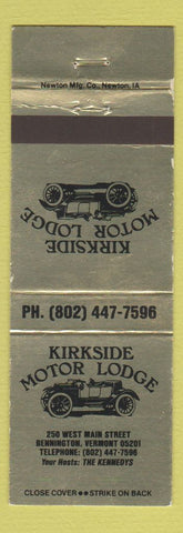 Matchbook Cover - Kirkside Motor Lodge Bennington VT