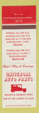 Matchbook Cover - Universal Auto Parts Bellflower Whittier CA