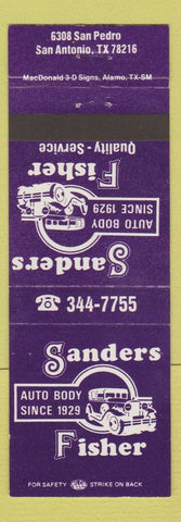 Matchbook Cover - Sands Fisher Auto Body San Antonio TX