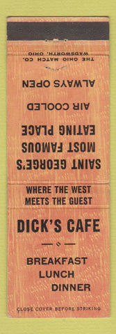 Matchbook Cover - Dick's Cafe St George UT