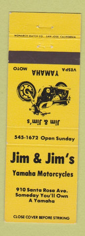 Matchbook Cover - Jim's Yamaha Motorcycles