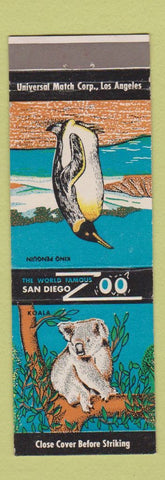 Matchbook Cover - San Diego Zoo CA King Penguin Koala