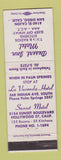 Matchbook Cover - Desert Inn Motel San Diego CA Palm Springs Hollywood WEAR