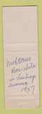 Matchbook Cover - Desert Inn Motel San Diego CA Palm Springs Hollywood WEAR