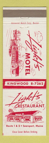 Matchbook Cover - Light's Motel Searsport ME