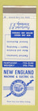 Matchbook Cover - New England Machine Electric Pawtucket Westerly RI